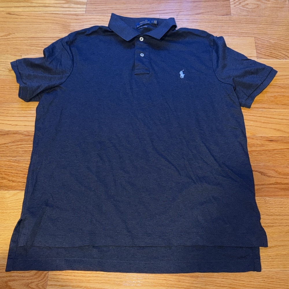 Polo Ralph Lauren Polo Shirt Mens Large Blue Pima Soft Touch Short Sleeve Pony